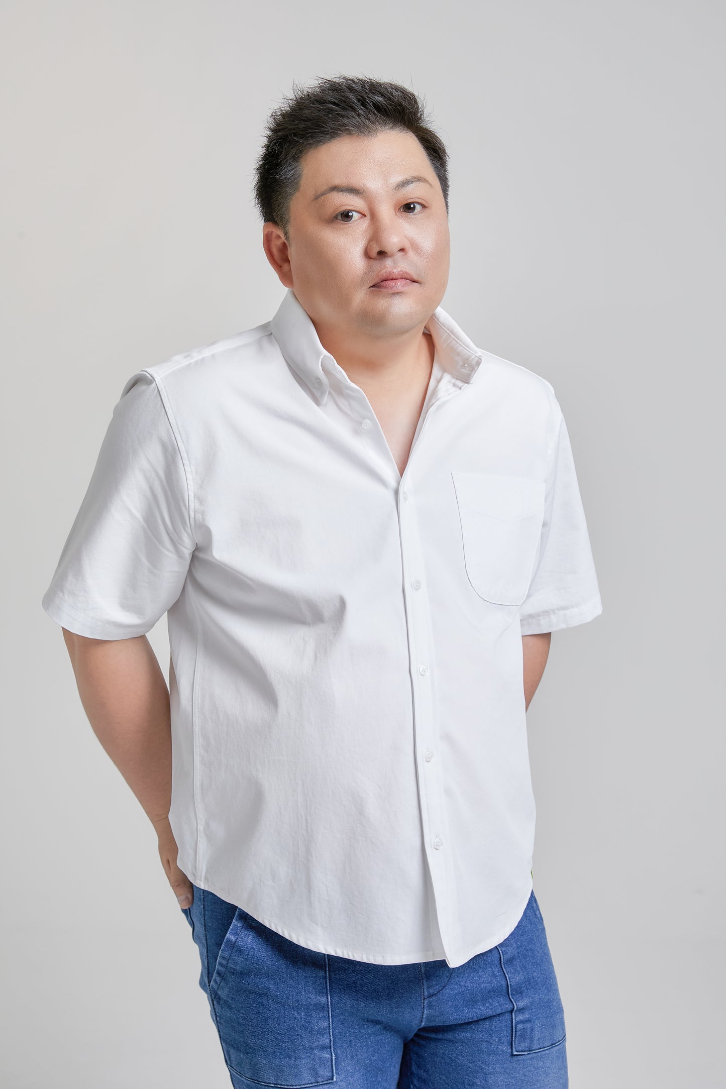 "袖丈バッチリ” 半袖Yシャツ